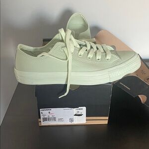 Converse Mint Green Leather Low-Top Sneakers